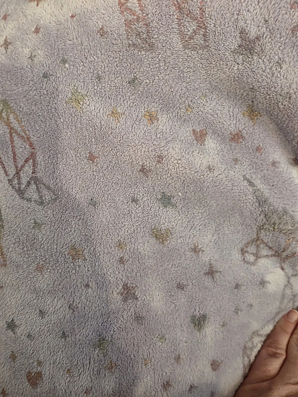 Plush Lavender Unicorn And Constellation Patterned Twin Comforter And Sheet